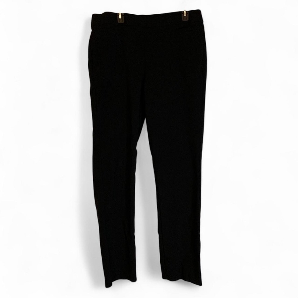 Liz Claiborne Womens Black Stretch Pull On Dress Pants Size 14 Tall Trousers